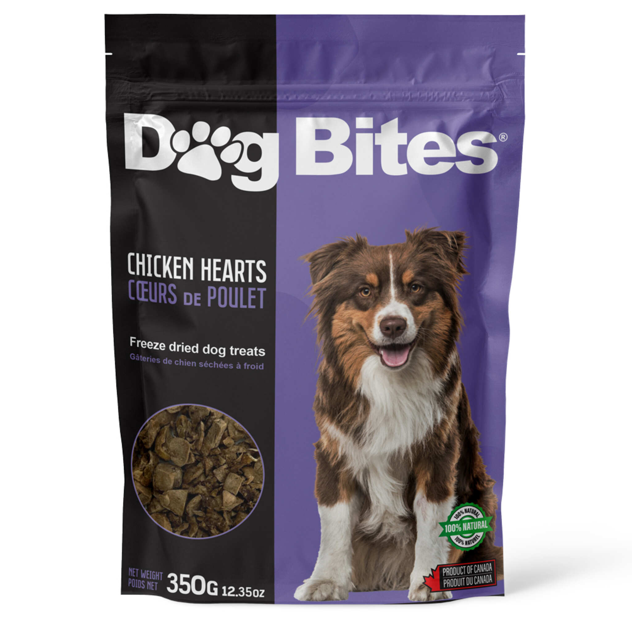 Dog Bites Freeze Dried Chicken Hearts Dog Treats 90 g