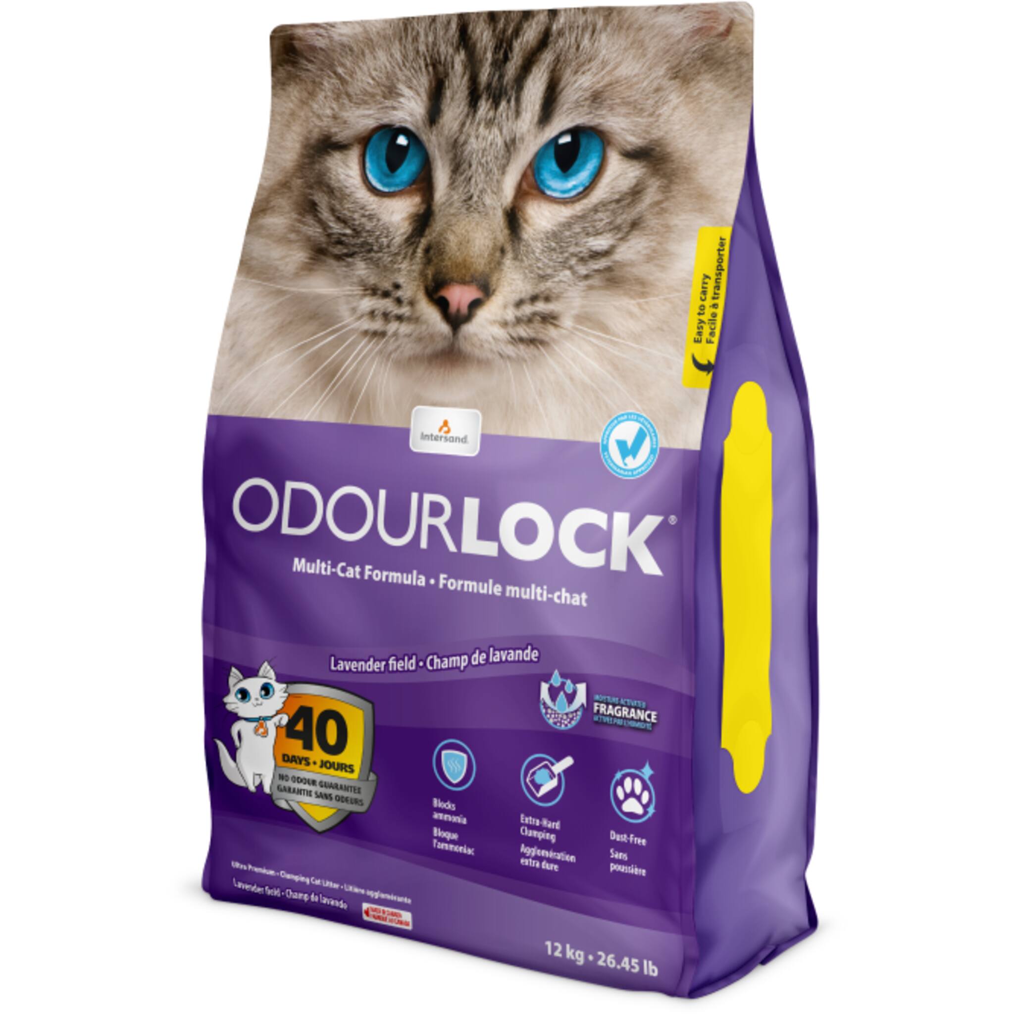 Intersand Odourlock Ultra Premium Lavender Clumping Litter 12 kgs