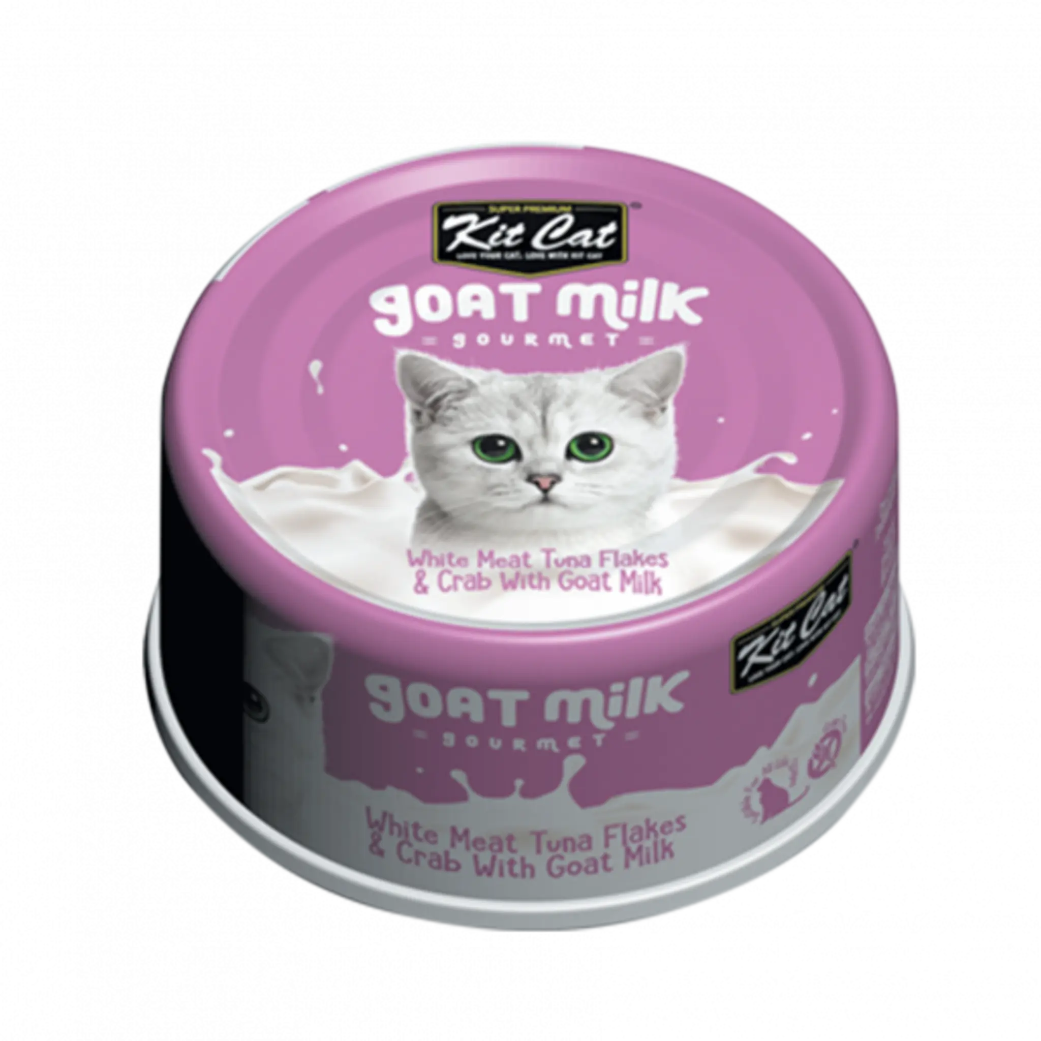 Kit Cat Goat Milk White meat Tuna Flakes & Crabs Wet Food-70g
