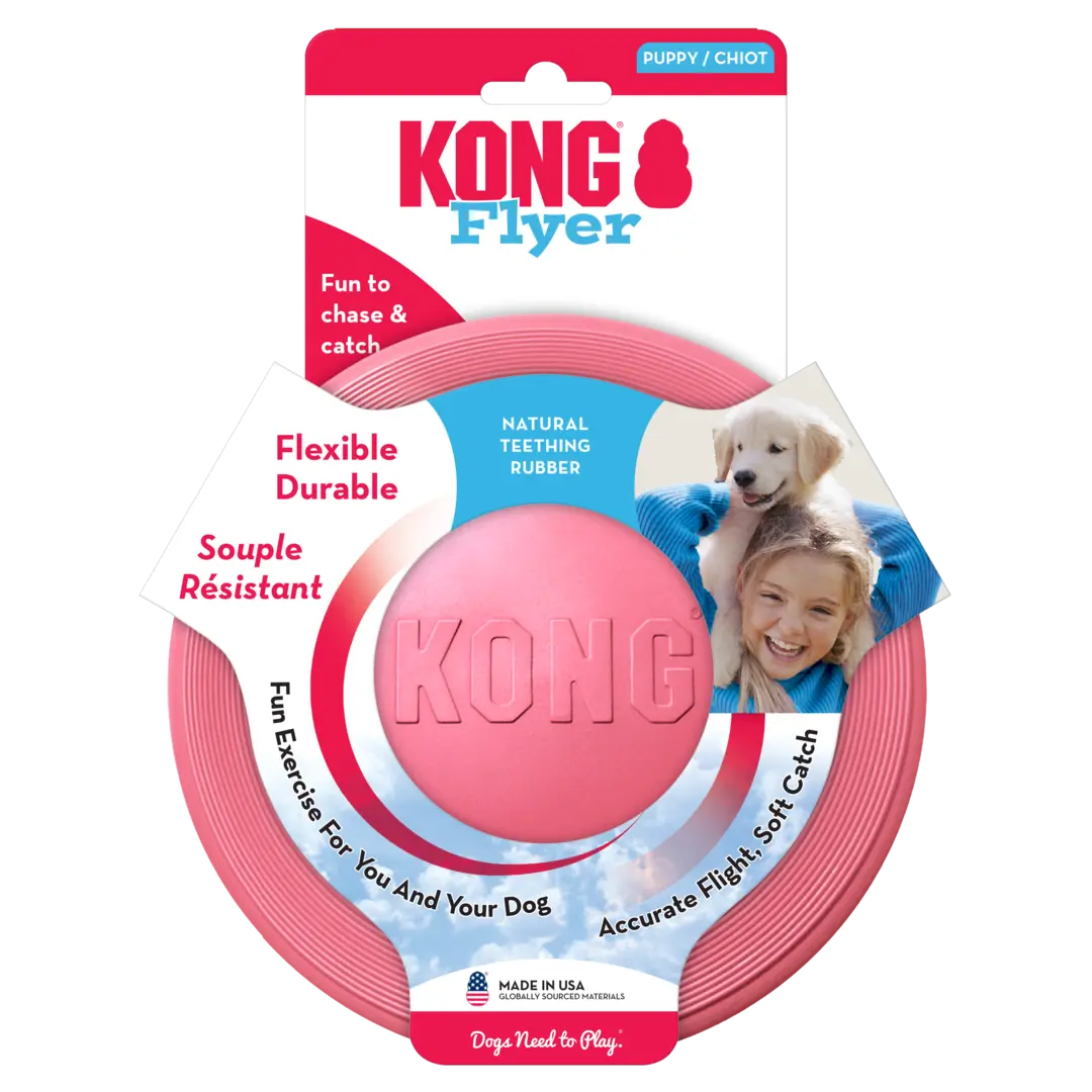 Kong Puppy Flyer Dog Toy Pink 