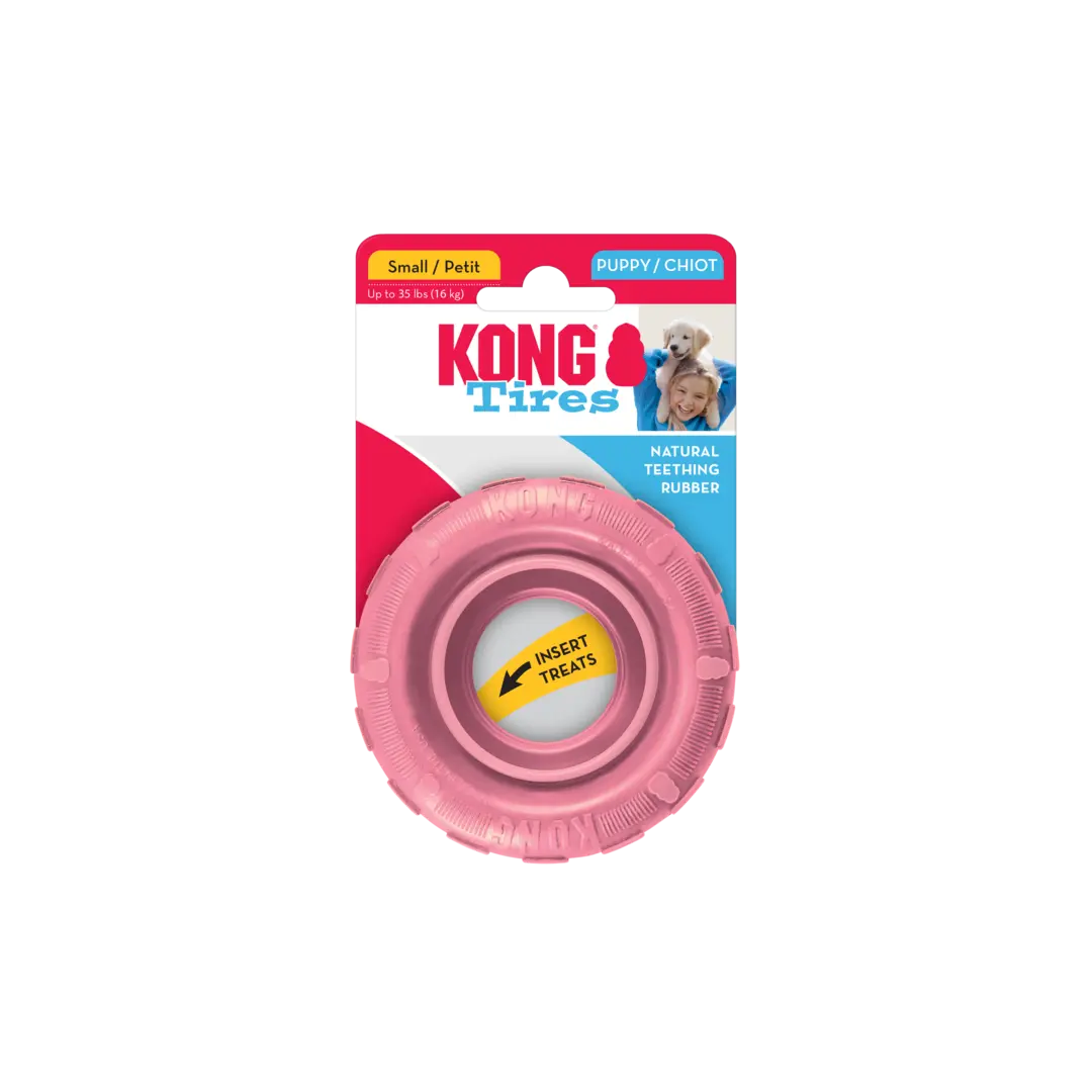 Kong Puppy Tires Dog Toy Pink
