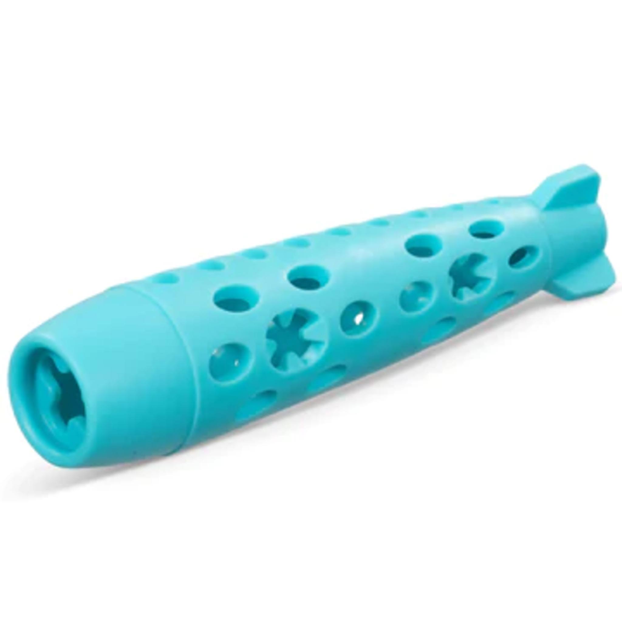 Totally Pooched Stuff'n Chew Rocket Stick 10" Teal Dog Toy