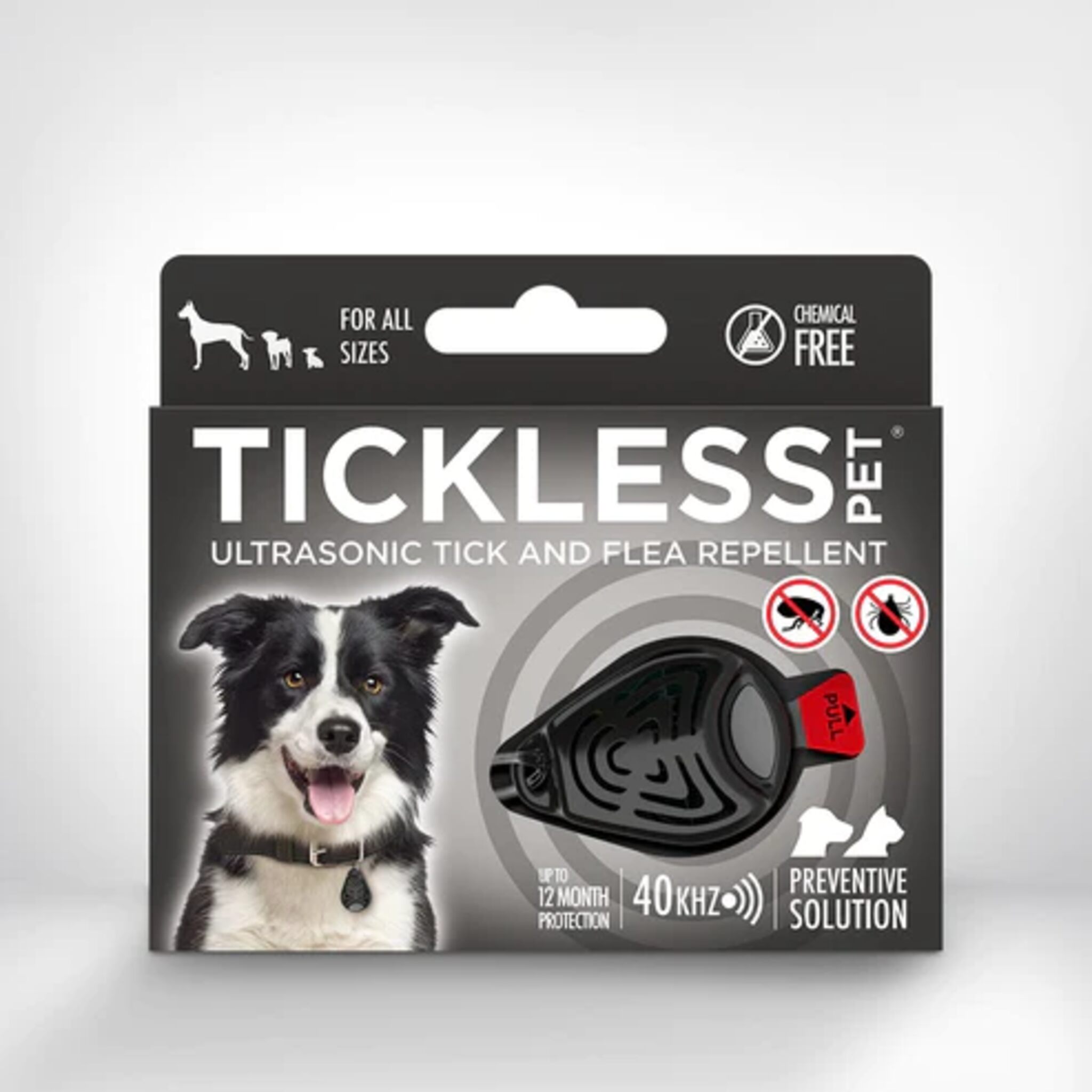 Tickless Ultrasonic Pet Classic Medallion For All Sizes Black