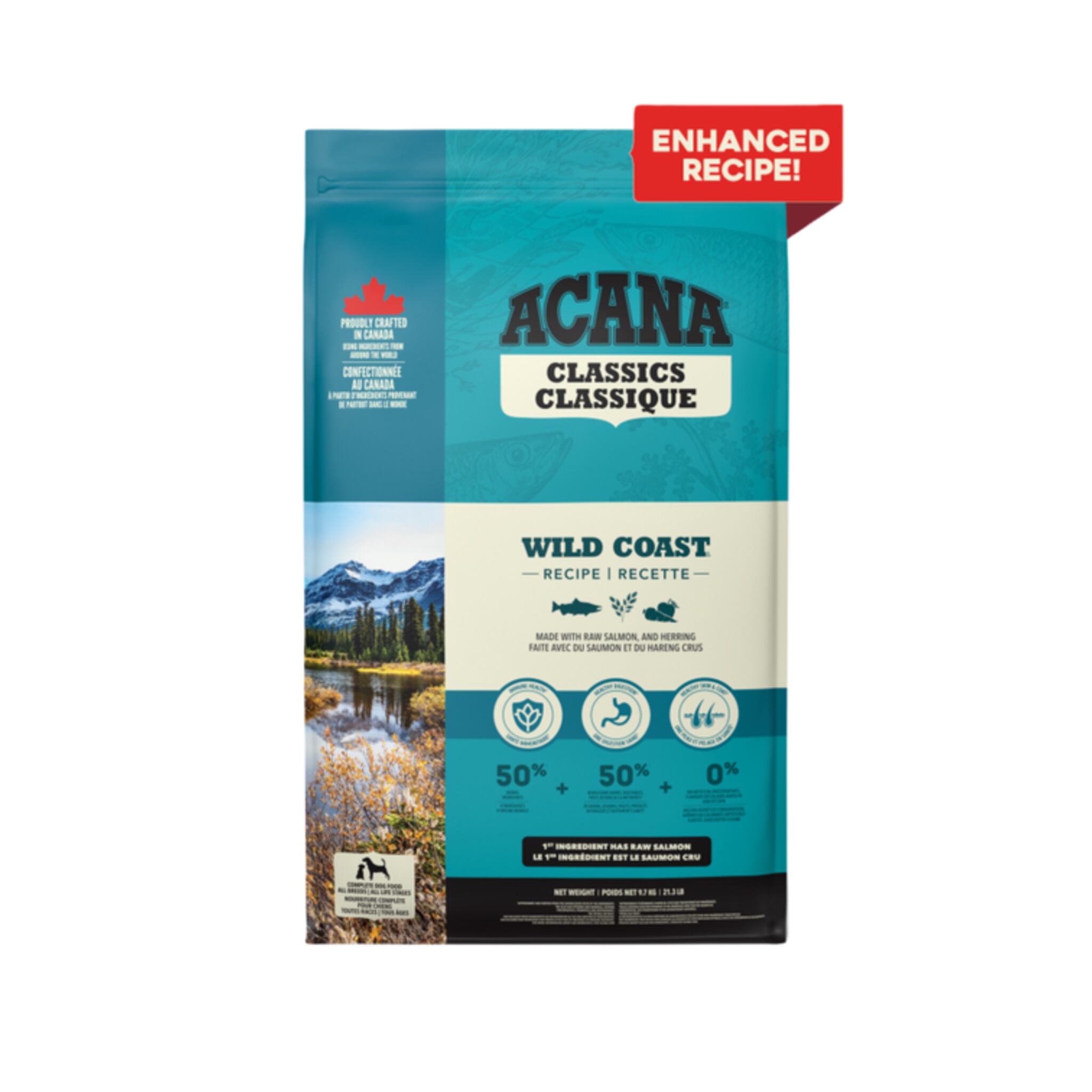 A bag of Acana Classics dog food, Wild Coast recipe, 21.3 lb.