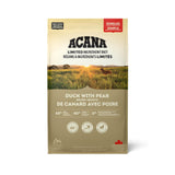A bag of Acana Singles dog food, Duck with Pear recipe, 23.8 lb.