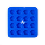 A Big Country Raw Freeze mold, paw pattern, blue with 16 spaces for small paw molds.