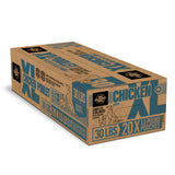A box of Big Country Raw XL, bulk dog food, Chicken recipe, 30 lb (contains twenty 1.5 lb pouches), requires freezing.