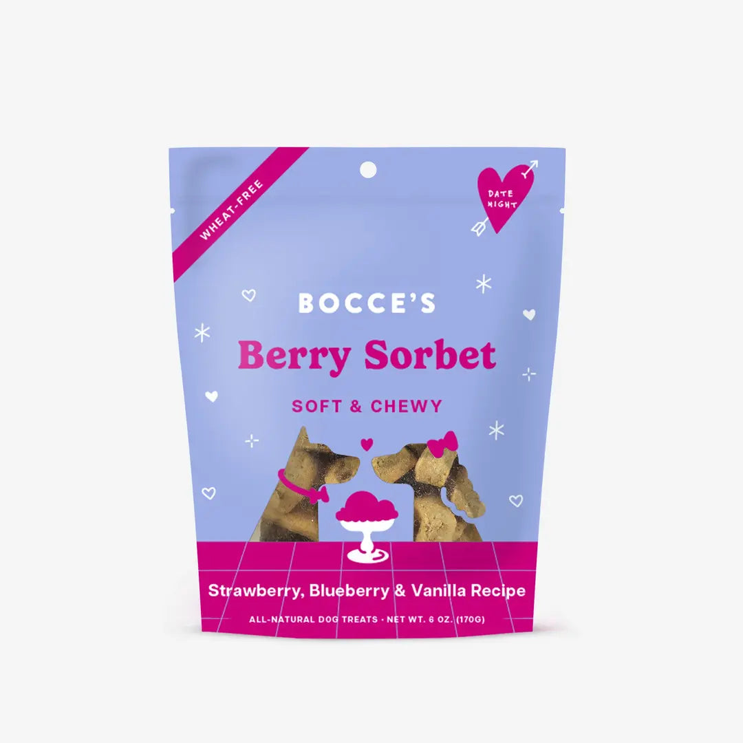 Bocce's Bakery Berry Sorbet Strawberry, Blueberry, & Vanilla Soft & Chew dog treat 6 oz