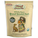 A large pouch of Carna4 Flora4 Greens Plus Spouted Seeds Supplement for Dogs & Cats, 18 oz. 100% Raw Organic.