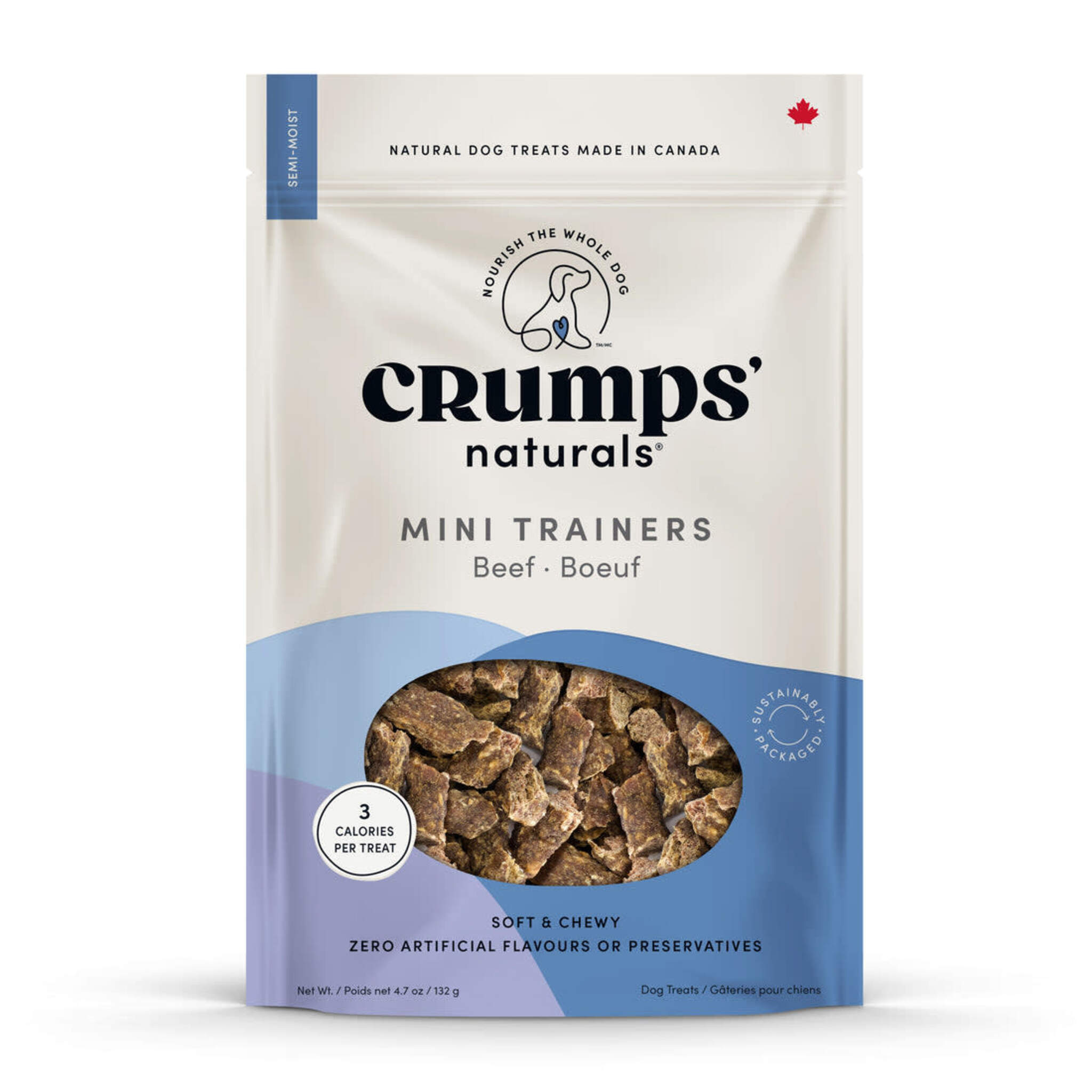 Crumps' Naturals Mini Trainers Beef Semi Moist Dog Treats 132 g