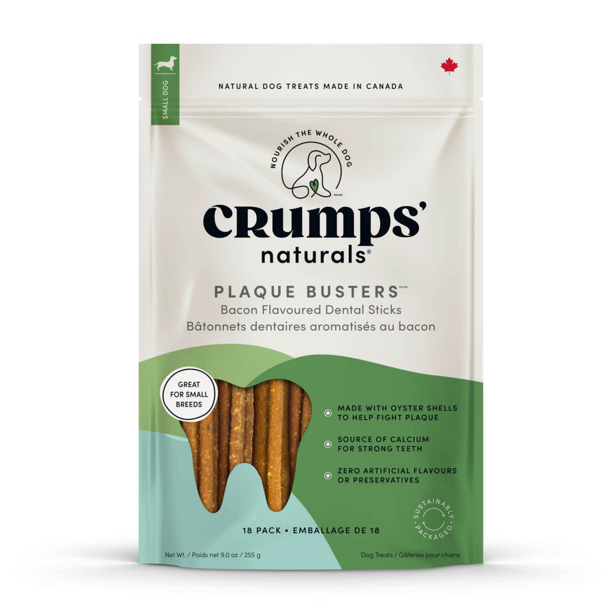 Crumps' Naturals Plaque Buster 7" Bacon 10 pack Dog Treats