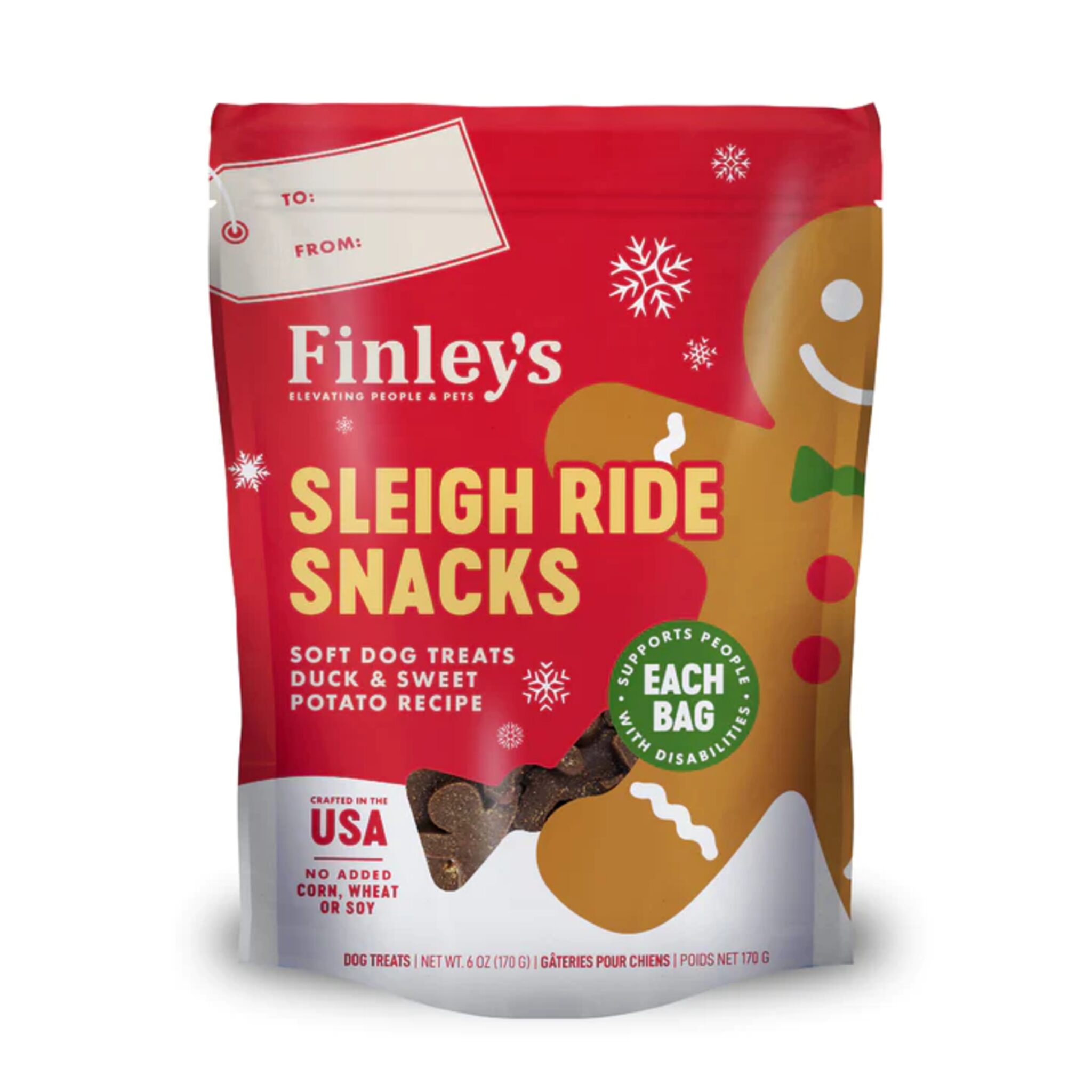 Finley's Sleigh Ride Snacks Duck & Sweet Potato Dog Treats 6 oz