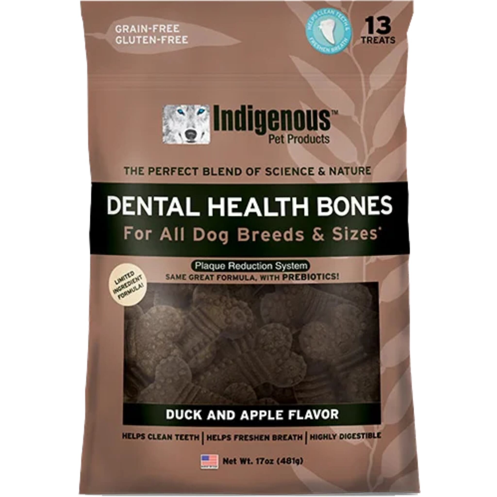Indigenous Dental Bones Duck & Apple Dog Treats 481 g