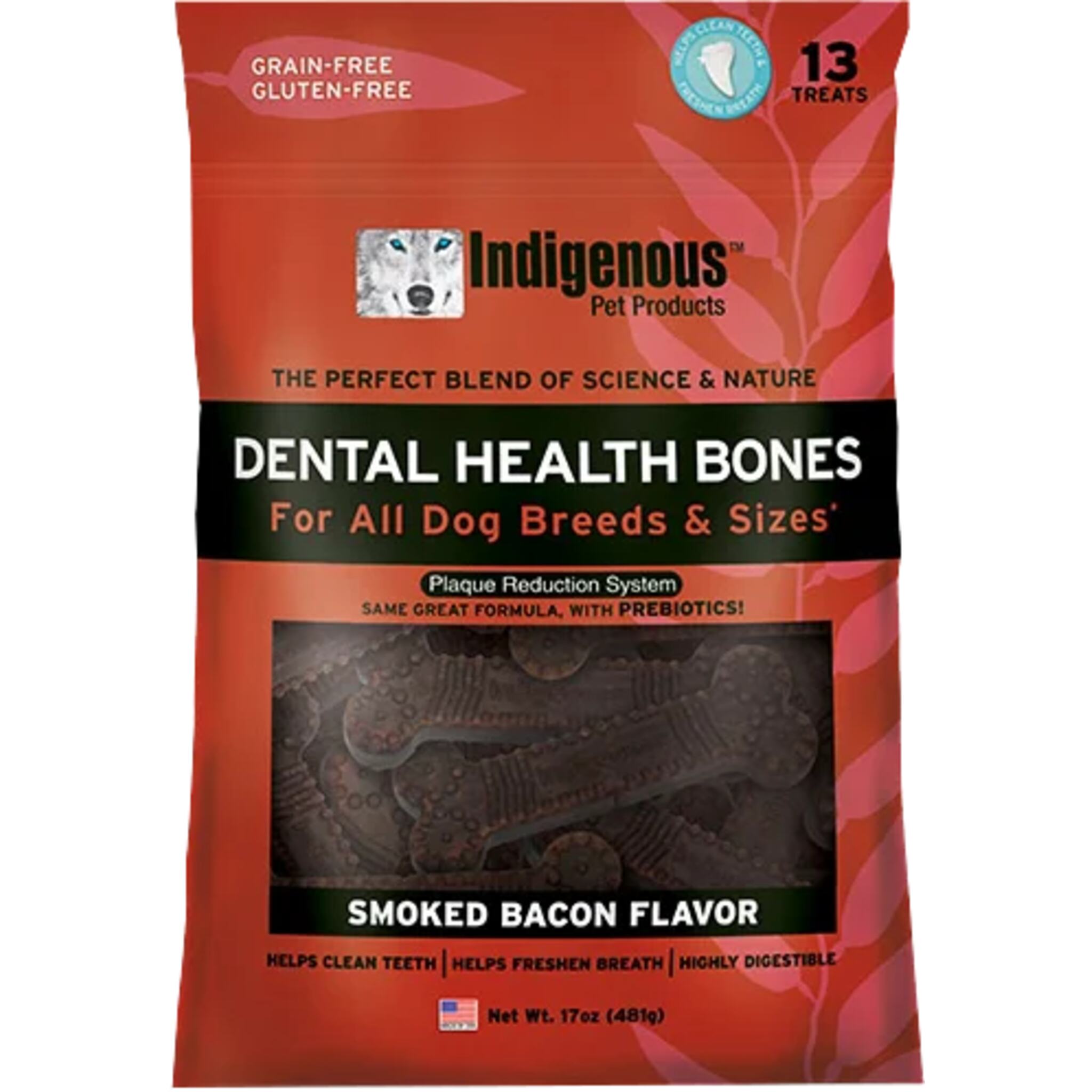 Indigenous Dental Bones Smoked Bacon Dog Treats 481 g