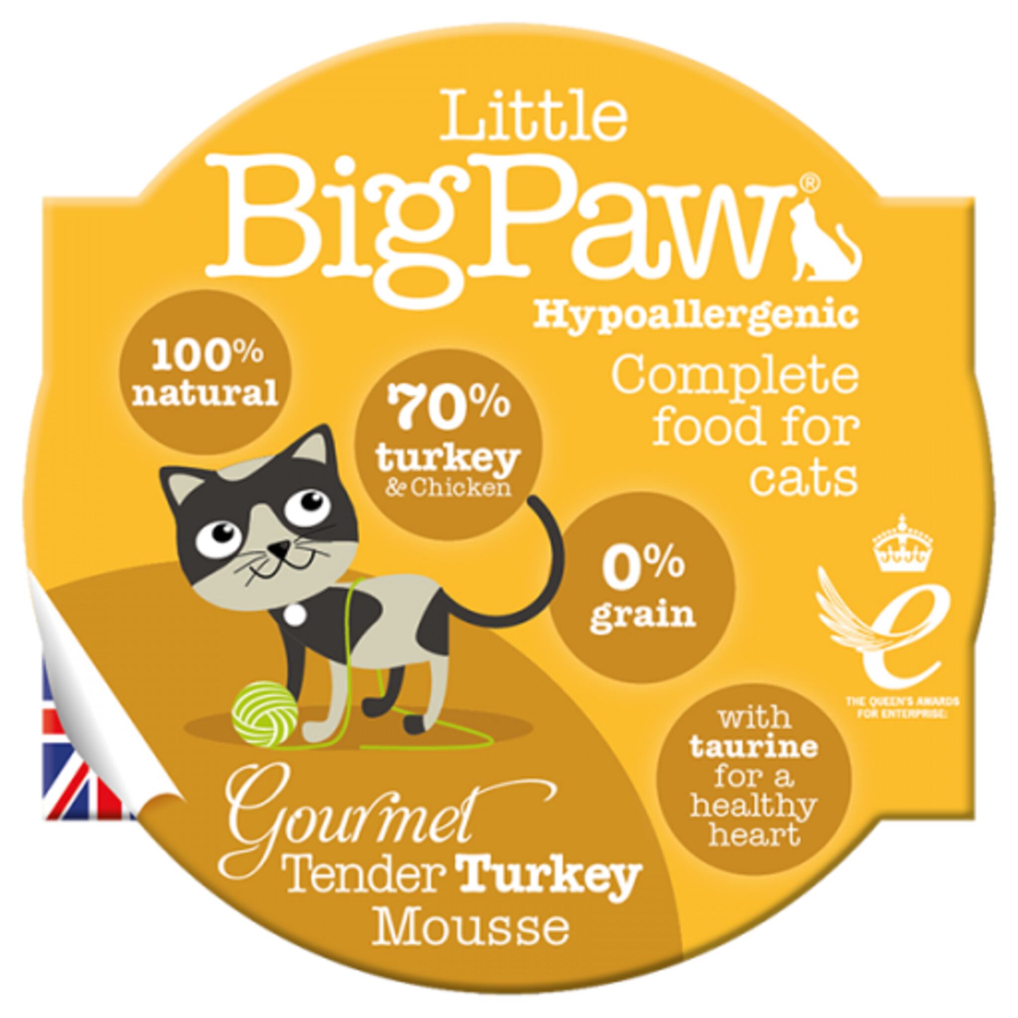 Little Big Paw Cat Gourmet Tender Turkey Mousse Wet Cat Food 85 g