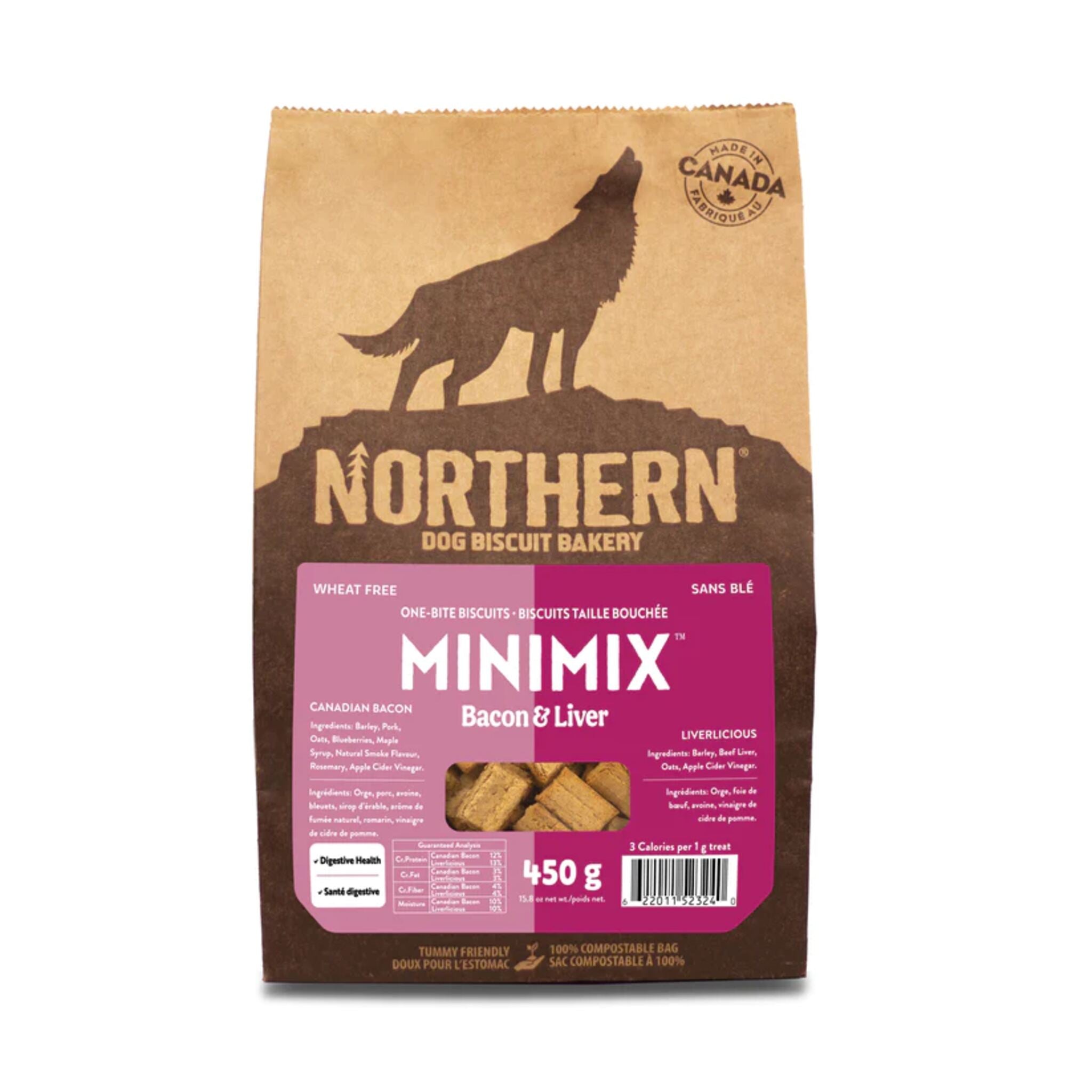 Northern Dog Biscuits Mini Mix Canadian Bacon & Livericious 450 g