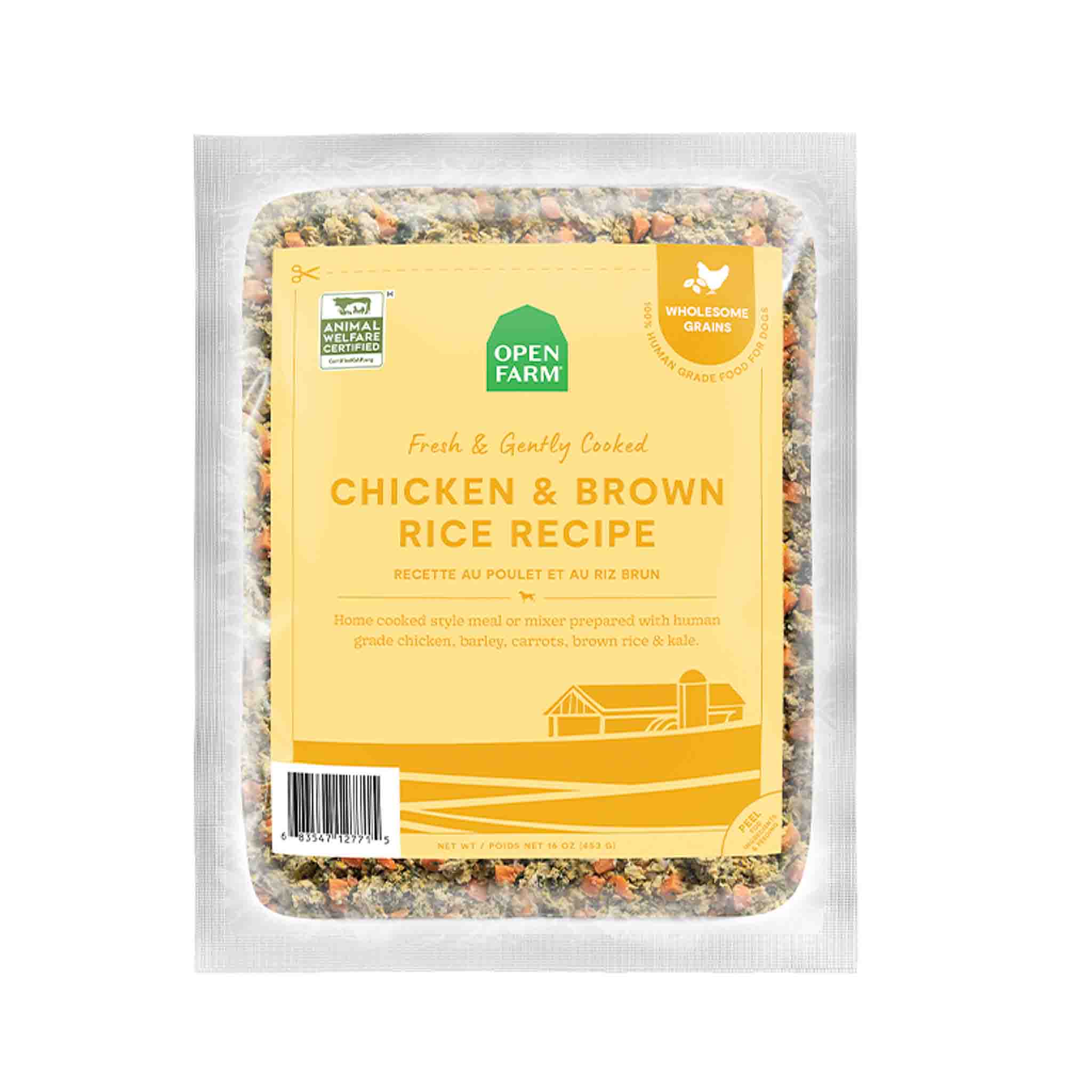 Open Farm Harvest Chicken & Brown Rice Gently Cooked Frozen Dog Food