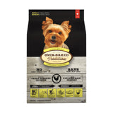 A bag of Oven-Baked Tradition Dog Food, Adult small breed, Chicken recipe, 5 lb.
