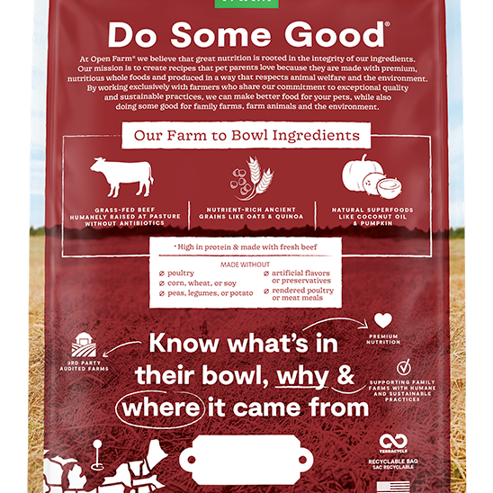 Open Farm Grass-Fed Beef & Ancient Grains Dog Food