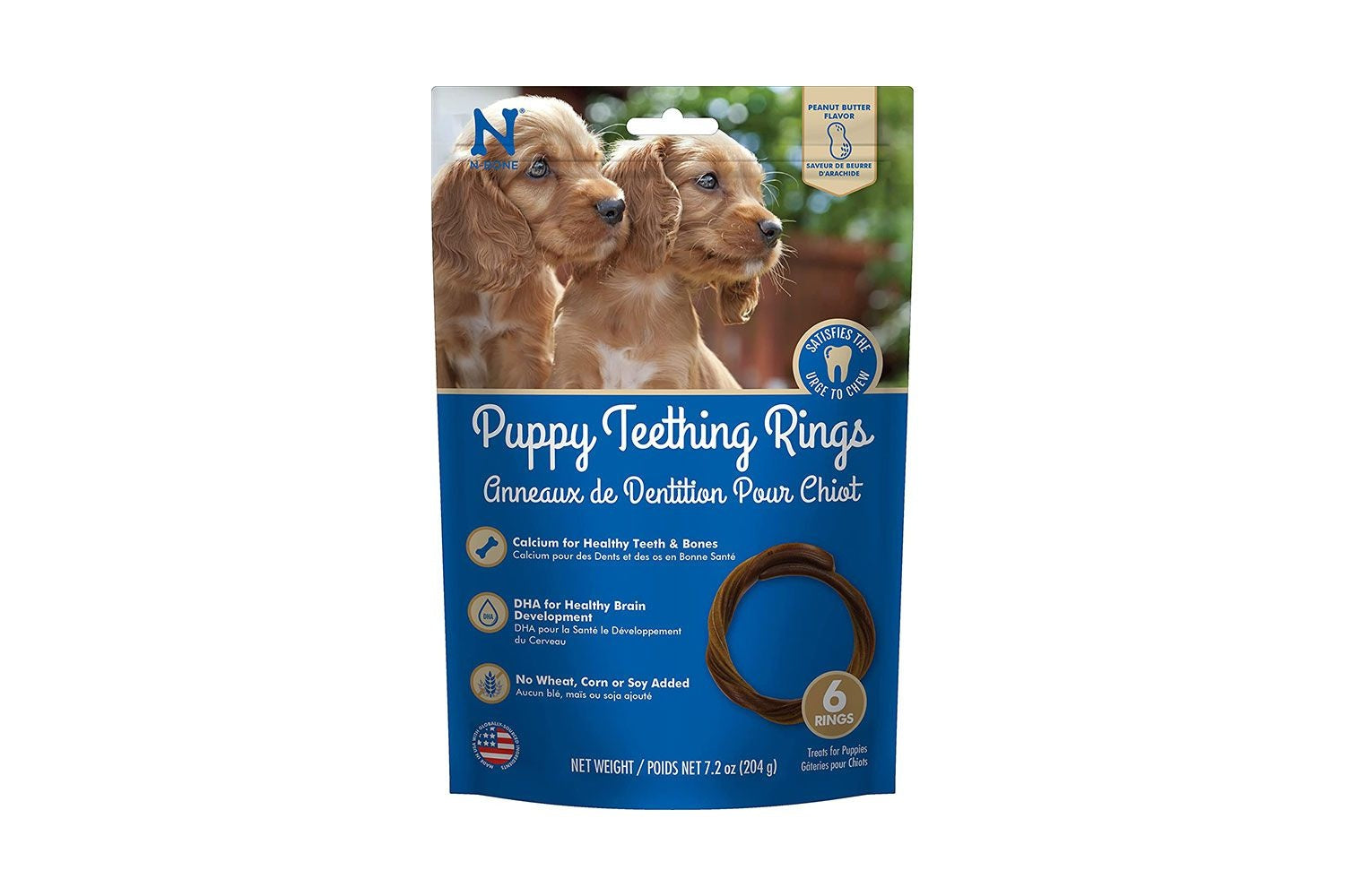 N-Bone Puppy Teething Ring Peanut Butter 6 Pack